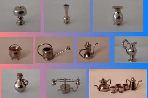 Tea and Coffee Set with Goblet Cups ~ miniature