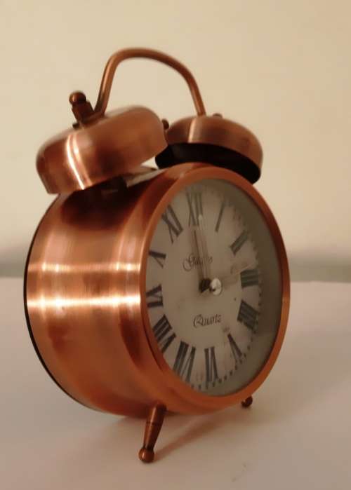 TWIN BELL ALARM CLOCK ~ COPPER-BRASS