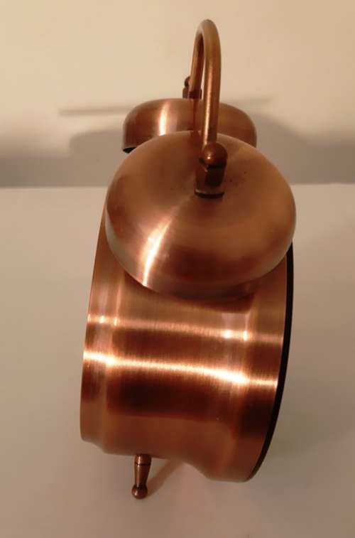 TWIN BELL ALARM CLOCK ~ COPPER-BRASS