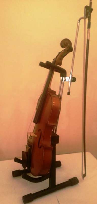 VIOLIN AND BOW STAND  BEST SECURING, ADJUSTABLE AND COLLAPSIBLE STAND [B]