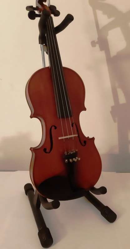 VIOLIN AND BOW STAND  BEST SECURING, ADJUSTABLE AND COLLAPSIBLE STAND [B]