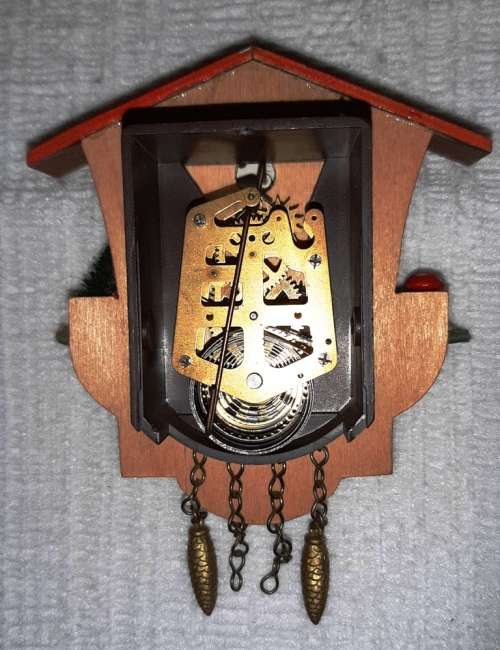 MINIATURE NOVELTY CUCKOO CLOCK (CHALET) ~ 1-DAY, MECHANICAL [B]