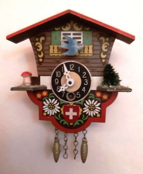 MINIATURE NOVELTY CUCKOO CLOCK (CHALET) ~ 1-DAY, MECHANICAL [B]