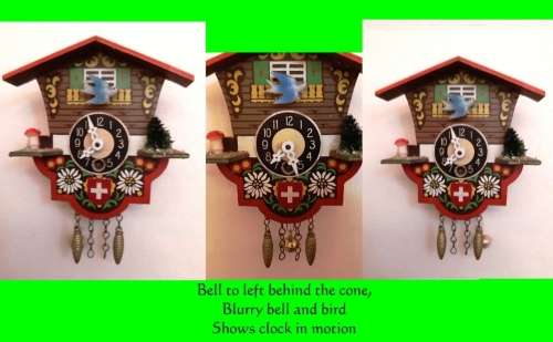 MINIATURE NOVELTY CUCKOO CLOCK (CHALET) ~ 1-DAY, MECHANICAL [B]