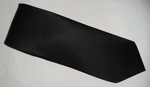 BLACK MENS TIE WITH RELIEF-MOTIFF MATERIAL  CLASSIC FORMAL