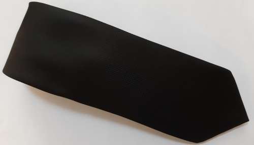 BLACK MENS TIE WITH RELIEF-MOTIFF MATERIAL  CLASSIC FORMAL