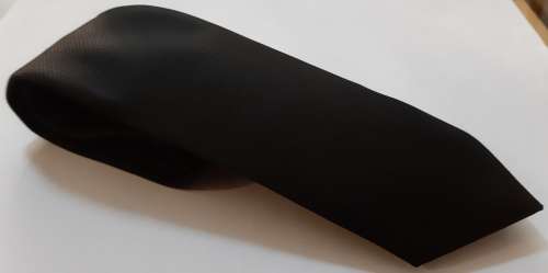 BLACK MENS TIE WITH RELIEF-MOTIFF MATERIAL  CLASSIC FORMAL
