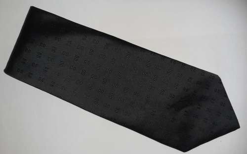 DARK GREY-CHARCOAL WITH EMBOSSED MOTIF PATTERN MENS FORMAL TIE