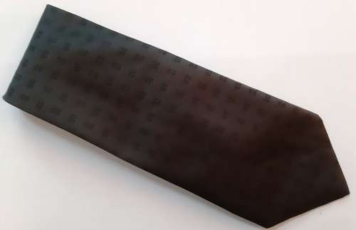 DARK GREY-CHARCOAL WITH EMBOSSED MOTIF PATTERN MENS FORMAL TIE