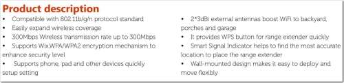 TENDA WIRELESS N300 UNIVERSAL RANGE EXTENDER - Model A9