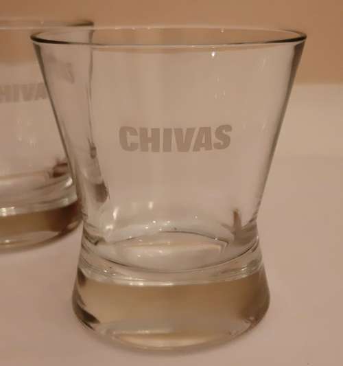 TWO CHIVAS REGAL WHISKY GLASSES ~ FROM A VARIETY GLASS COLLECTION