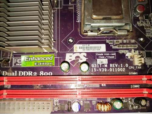 PC MOTHERBOARD FOR DESKTOP - ELITEGROUP ECS G31T-M REV: 1.0 15-V39-011002 DUAL DDR2 800 [ENHANCED ED