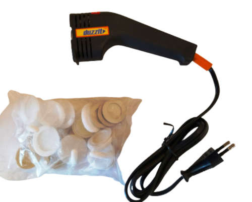 DUZZIT HANDY HANGER ELECTRIC APPLICATOR AND GLUE DISKS