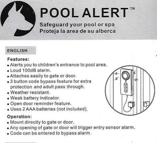 POOL GATE AND DOOR ALARM