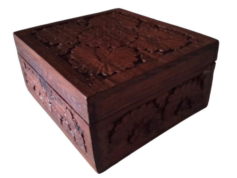 VINTAGE SOLID WOOD WILLEM II SENORITAS DELUXE CIGAR BOX ATTIC FIND