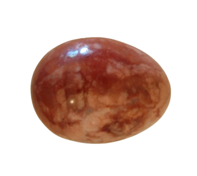 CARNELIAN FLOWER ROSE CALCITE AGATE STONE EGG ON STAND