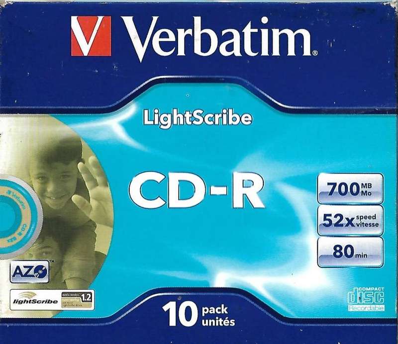 VERBATIM CD-R LIGHTSCRIBE BLANK RECORDABLE DISCS 10-PACK