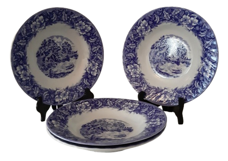 FOUR BLUE & WHITE PLATES ~ ORTAI COLLECTION [TAIWAN]