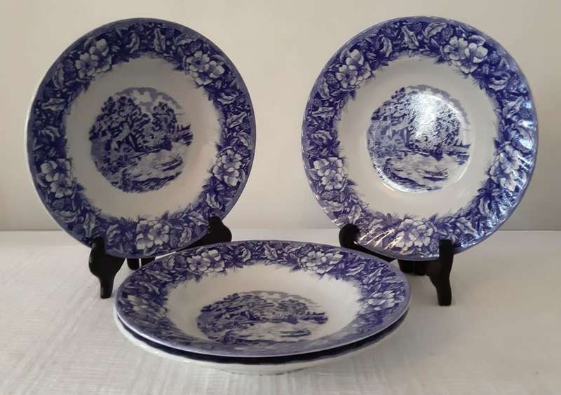 FOUR BLUE & WHITE PLATES ~ ORTAI COLLECTION [TAIWAN]