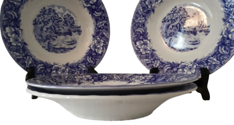 FOUR BLUE & WHITE PLATES ~ ORTAI COLLECTION [TAIWAN]