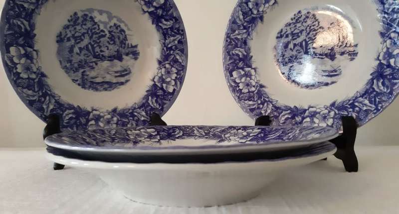 FOUR BLUE & WHITE PLATES ~ ORTAI COLLECTION [TAIWAN]