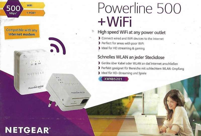 NETGEAR POWERLINE 500 +WIFI KIT AV500