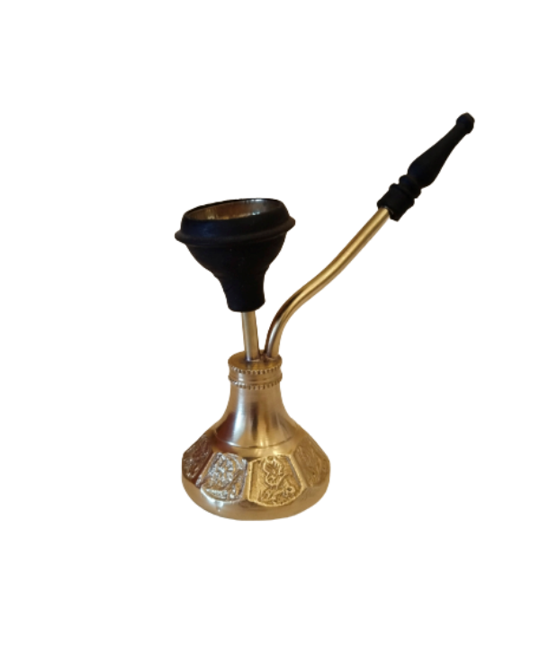 BRASS HOOKAH PIPE ~ MINIATURE DECORATIVE ORNAMENT