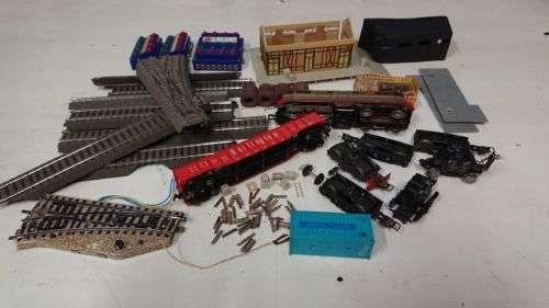 Model train junkyard