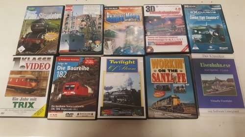 Train DVDs and CDROMs joblot