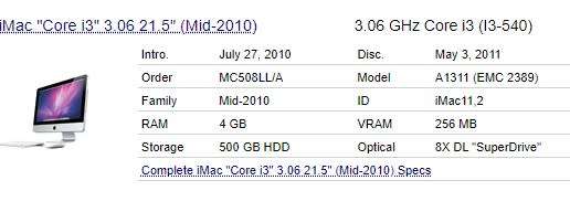 Apple iMac 21` Intel Core i3 [ Please Read]