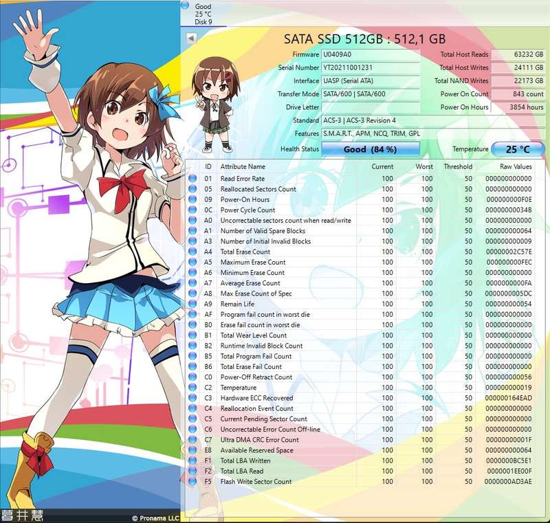 Supper FAST 500Gb  Service Life  SSD 2.5` Drive Good Health