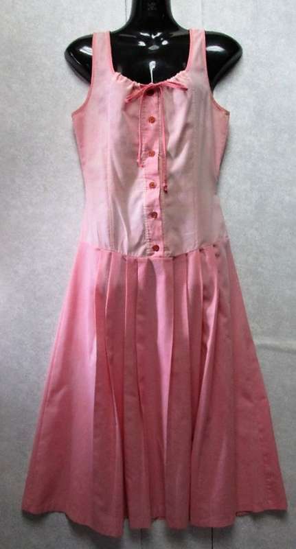 Vintage Faded Pink Cotton Sundress - Size 32 (Chest 81cm)