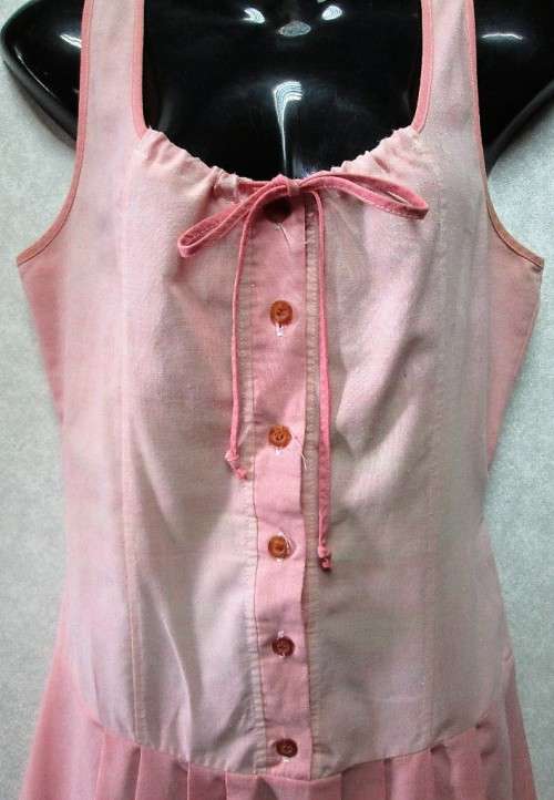 Vintage Faded Pink Cotton Sundress - Size 32 (Chest 81cm)