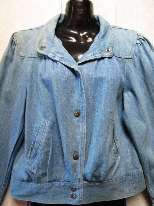 Vintage Pleated Denim Jacket - Size S
