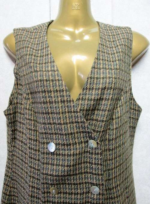 c1990's Houndstooth Patterned Dress - Size 32