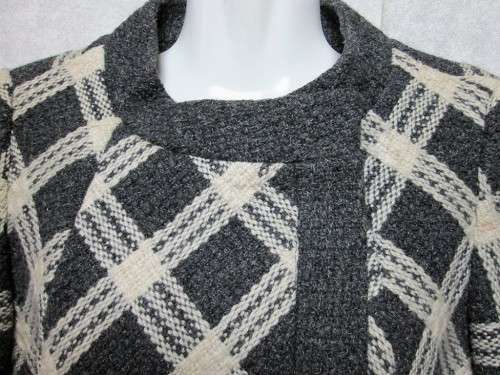 Warm Fully Lined Grey & White Wool Coat - Size 38