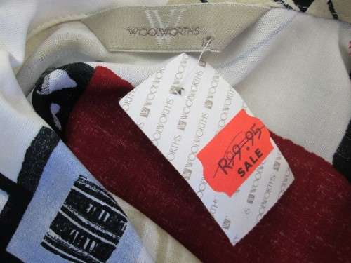Vintage Patterned Viscose Ladies Shirt - Size 36 (New + Tag)