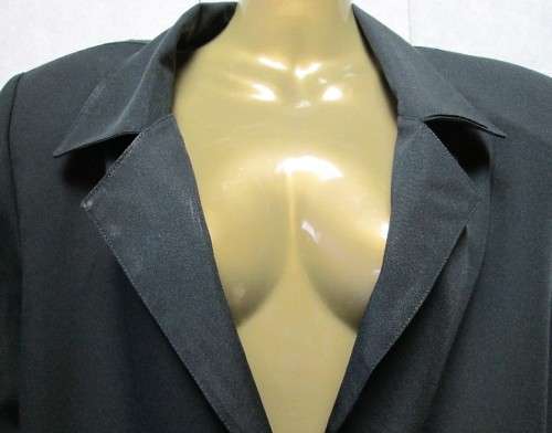 Black Polyester Jacket With Shoulder Pads - Size 40 (Chest 102cm)