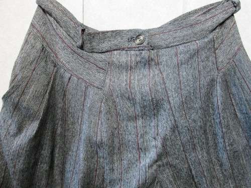 Vintage Fully Lined Wool/Wool Blend Very Wide Leg Calf Length Grey Pleated Pants: Waist 76/Hip 110cm