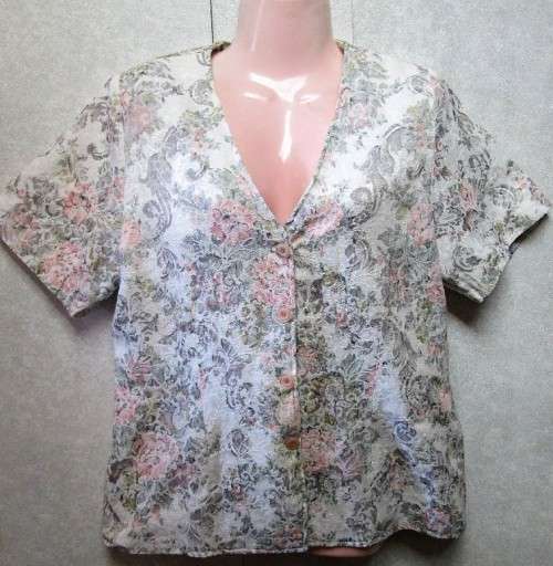 Vintage Lined Patterned Short Sleeve Jacket - Size 38 (Chest 97cm)