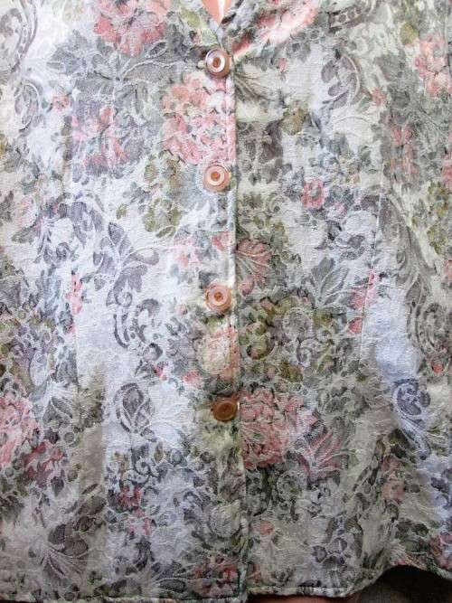 Vintage Lined Patterned Short Sleeve Jacket - Size 38 (Chest 97cm)