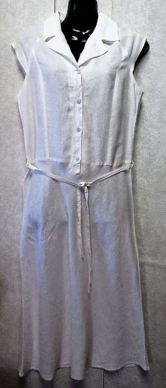 Off White Pure Linen Hilton Weiner Dress - Size M (Chest 92cm) *Quality Brand