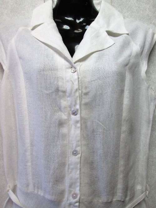 Off White Pure Linen Hilton Weiner Dress - Size M (Chest 92cm) *Quality Brand