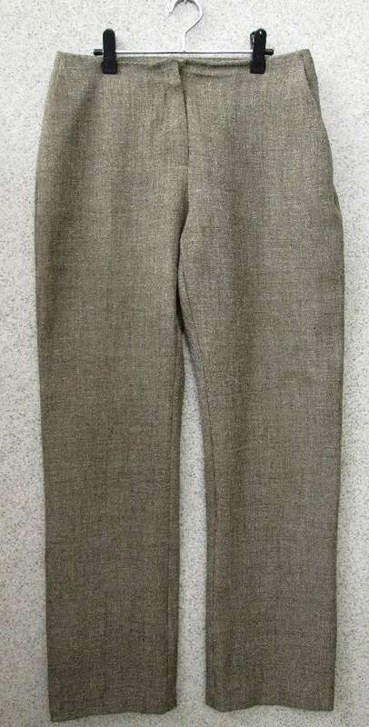 Warm Wool Effect Taupe Polyester Pants + Pockets - Size 32 (Waist 70cm, Hip 92cm) *Quality Brand