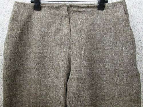 Warm Wool Effect Taupe Polyester Pants + Pockets - Size 32 (Waist 70cm, Hip 92cm) *Quality Brand