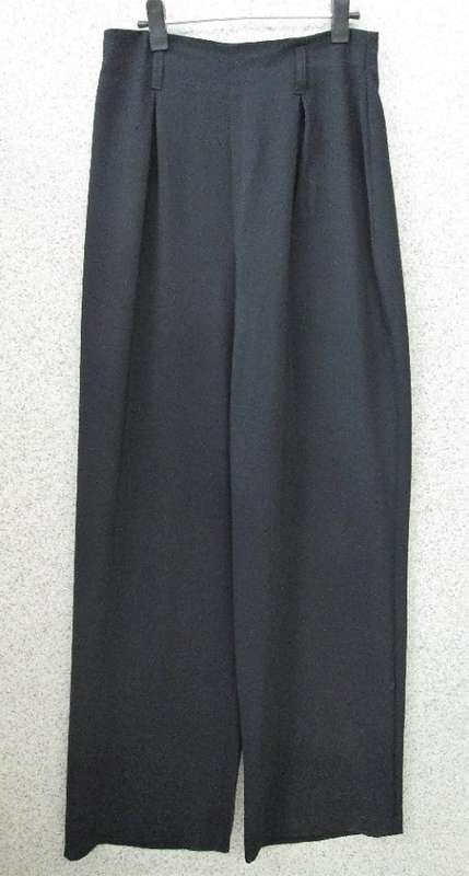 Vintage High Waist Black Polyester Pants - Size 32 (Waist 63cm, Hip 100cm) *Quality Brand