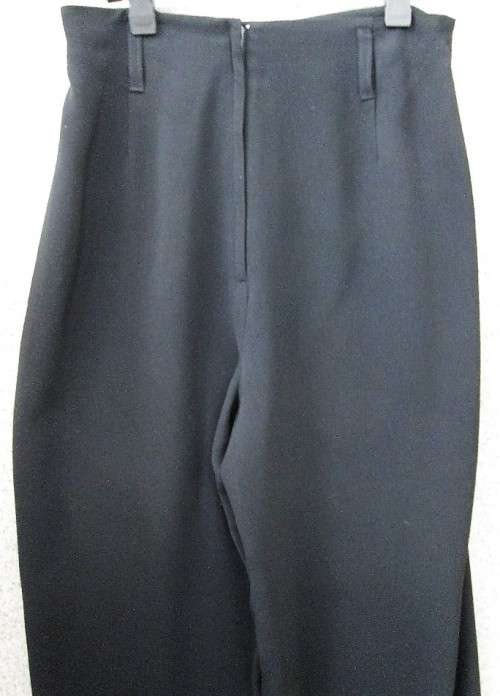 Vintage High Waist Black Polyester Pants - Size 32 (Waist 63cm, Hip 100cm) *Quality Brand