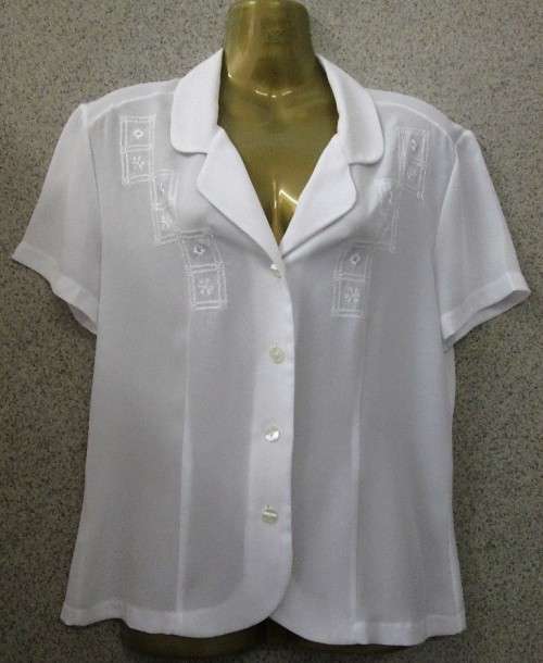 Vintage White Polyester Shirt - Size 34 * Quality Brand