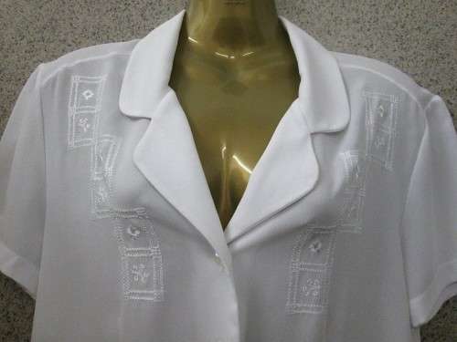 Vintage White Polyester Shirt - Size 34 * Quality Brand