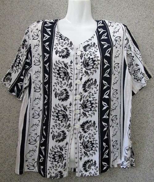 Vintage Patterned Viscose Shirt - Size 36
